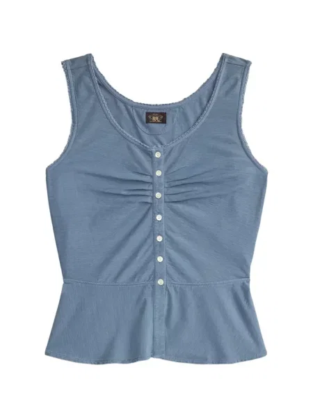 Top Ralph Lauren Rrl cu volane albastru