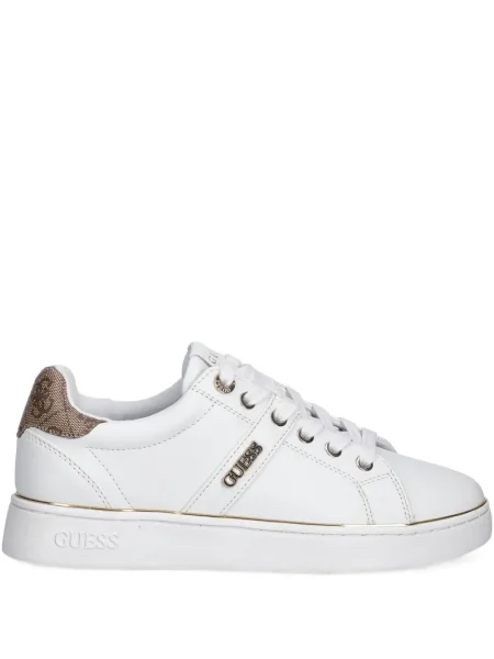 Sneakerși Guess din piele alb