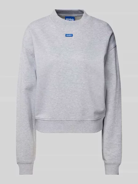 Bluza z detalem z logo model ‘Delessa’ szara