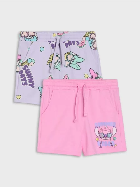 Sinsay Dámské šortky 2 pack Stitch and Daisy vícebarevná