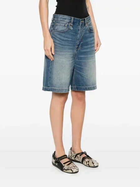 Szorty jeansowe R13 z 5 kieszeniami niebieskie