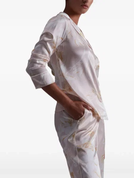 Pantaloni Aubade de mătase cu model floral cu imagine