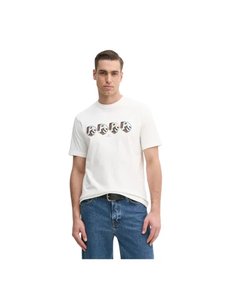 PS Paul Smith t-shirt z nadrukiem biały