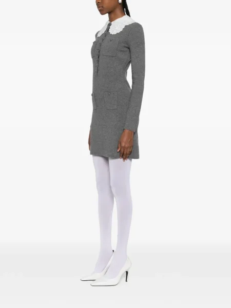 Rochie maxi Self-portrait lungă de costum gri