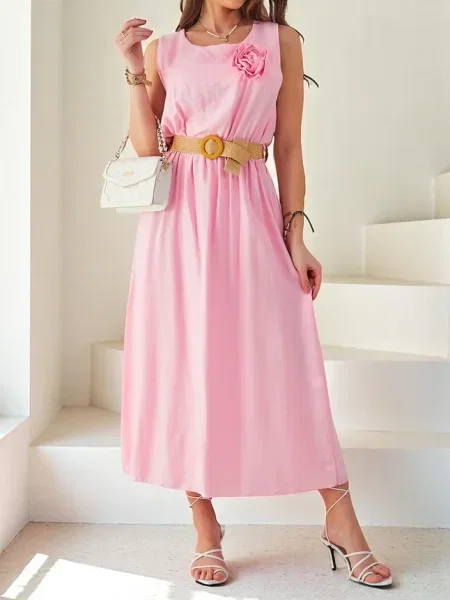 Rochie midi Resti până la genunchi de costum alb
