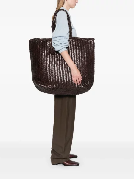 Geantă shopper Lemaire din piele maro