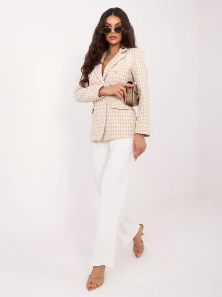 Geacă Italy Moda cu două rânduri de nasturi alb