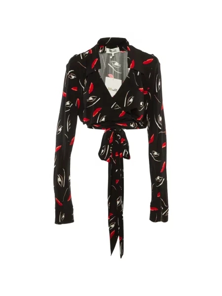 Top Dvf Diane Von Furstenberg cu imagine plic negru