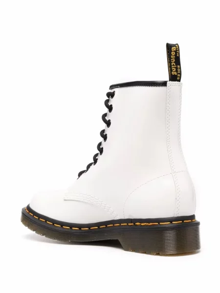 Šněrovací krajkové kotníkové boty Dr. Martens bílé