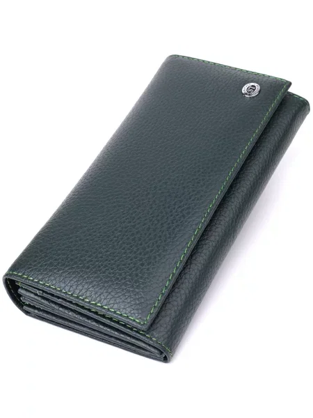 Кожаный кошелек St Leather Accessories зеленый