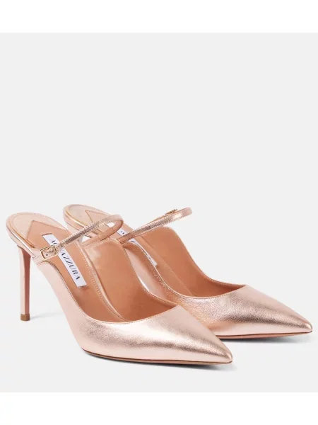 Usnjene mules Aquazzura roza