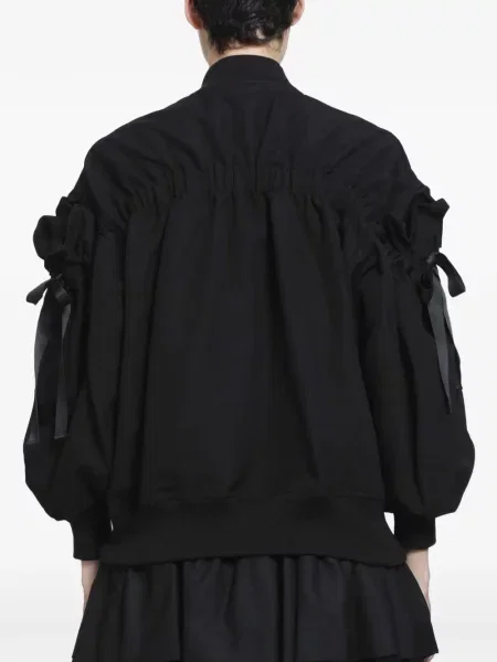 Geacă bomber Noir Kei Ninomiya cu funde negru