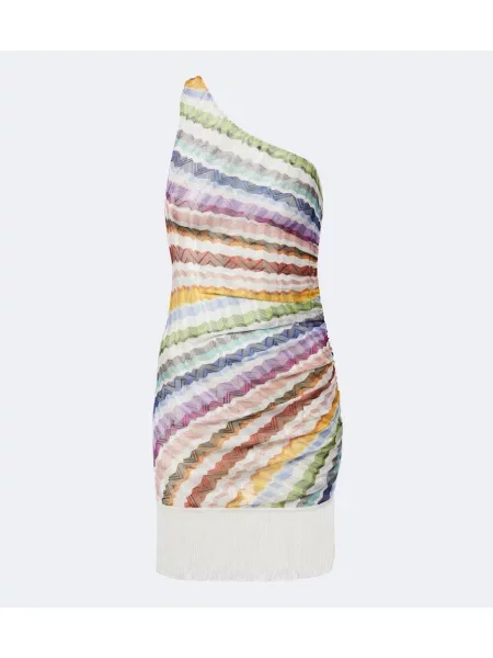 Rochie Missoni cu franjuri cu un umăr gol