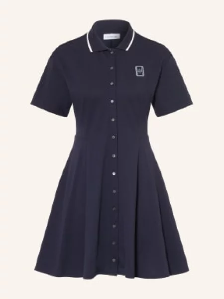 Lacoste Polo Šaty Z Piké tmavě modrá bílá