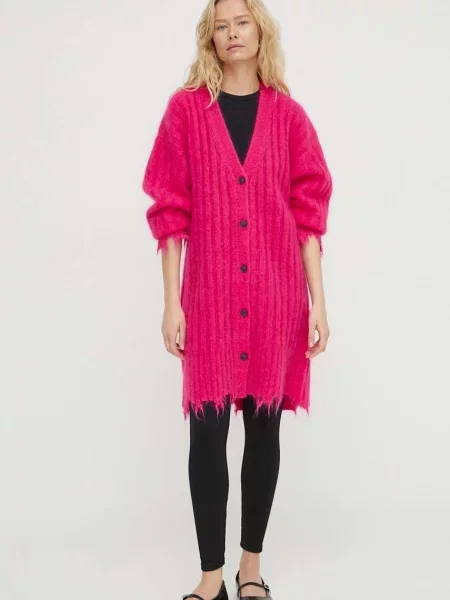 Herskind cardigan din lana light roz