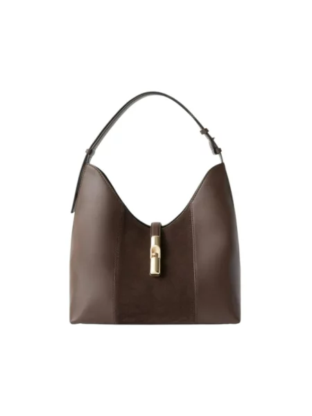 Torebka Furla zamszowa elegancka brązowa