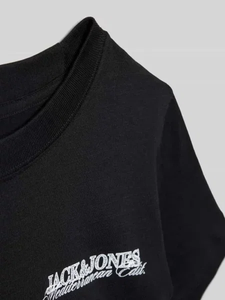T-shirt z nadrukiem z przesłaniem model CASSIS' Jack & Jones czarna