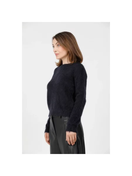 Lniany sweter Max Mara Studio niebieski