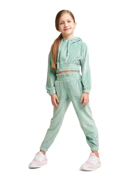 Велюровий Дитячий Спортивний костюм Timbo оливковий