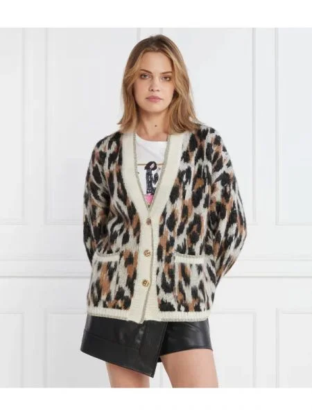 Liu Jo Cardigan cu adaos de lână bej