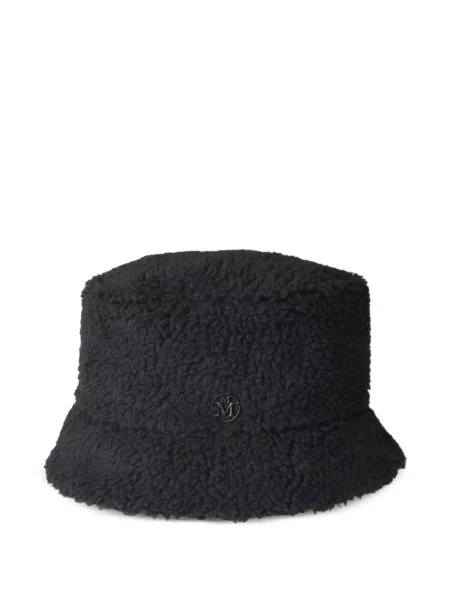 Pălărie Maison Michel din piele de oaie negru