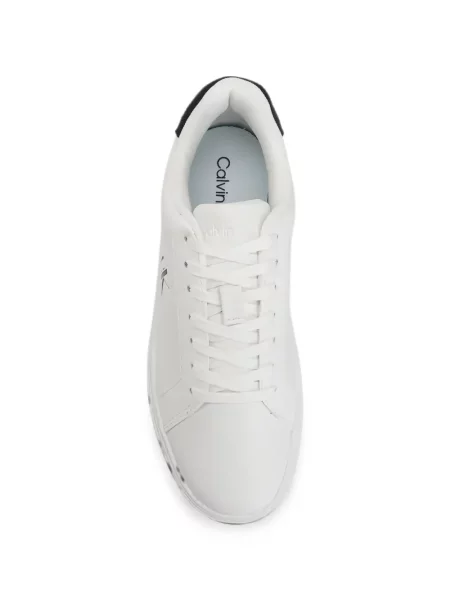 Sneakerși Calvin Klein din piele cu imagine alb