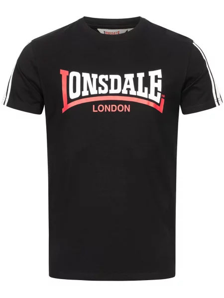 LONSDALE Tricou Elphin roșu rodie / negru alb