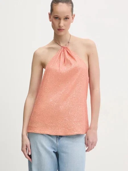 HUGO bluză femei cu imprimeu portocaliu