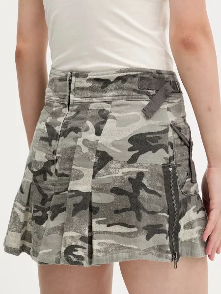 Sukně Guess Originals mini áčková šedá