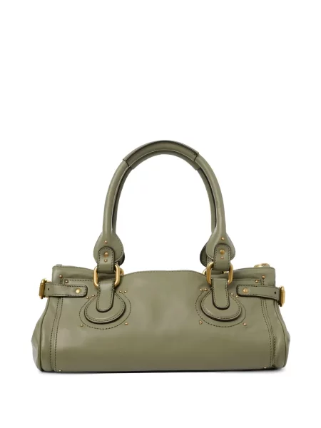 Geanta de piele Chloé din piele verde