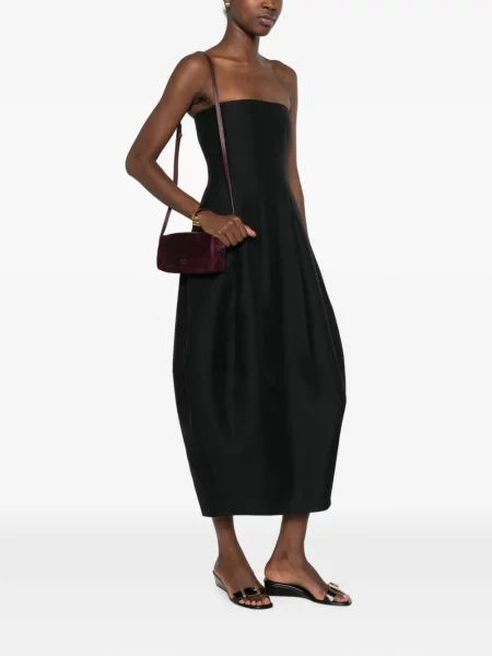 Rochie maxi Khaite fără bretele negru