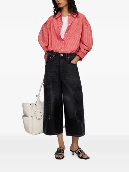 Blugi Ganni cu model floral negru