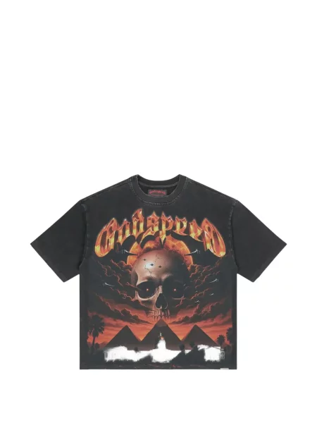 Tricou Godspeed cu imagine negru
