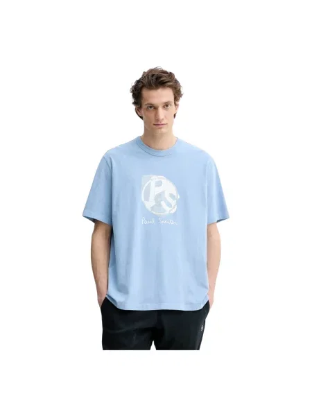 PS Paul Smith t-shirt z nadrukiem niebieski
