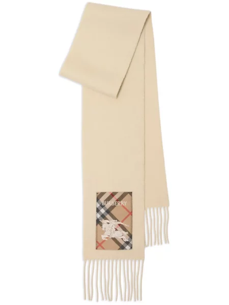 Fular Burberry cu franjuri din cașmir