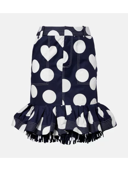 Fustă midi Jacquemus din poplin albastru