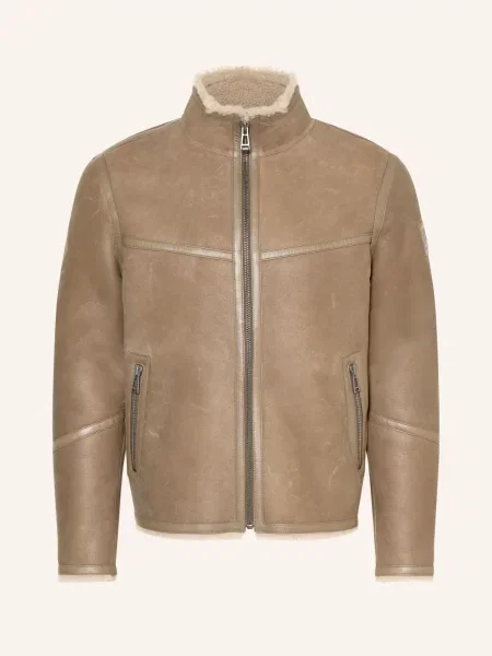 Belstaff Kožená Bunda Highland hnědá béžová