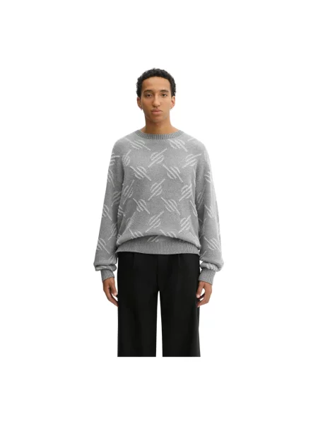 Daily Paper sweter Tevin Monogram Knit lekki szary