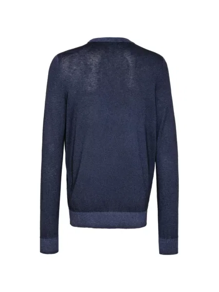 Lung pulover 120% Lino albastru