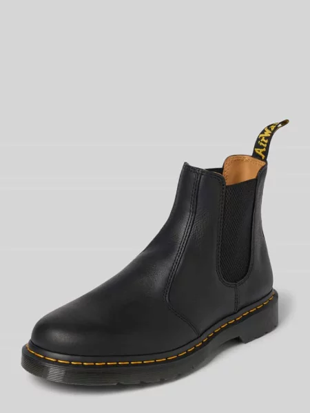 Buty chelsea ze skóry z ozdobnym szwem Dr. Martens czarne