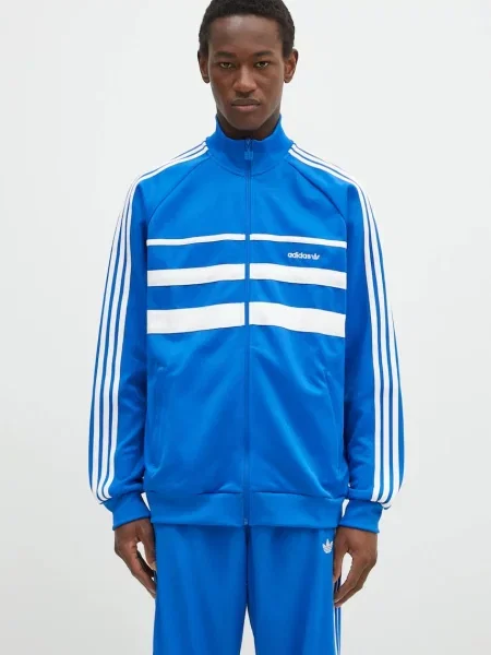 Dukserica adidas Originals First Tracktop za muškarce s uzorkom plava