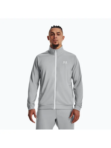 Férfi pulóver Under Armour Sportstyle Tricot mod gray/white. Méret: XXL fehér