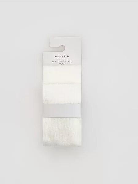 Reserved 2 пари колготок з підтяжками кремовий 