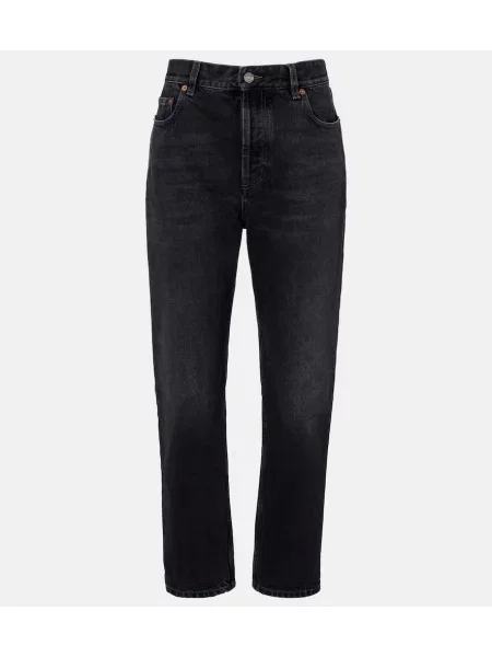 Blugi Saint Laurent cu talie înaltă negru