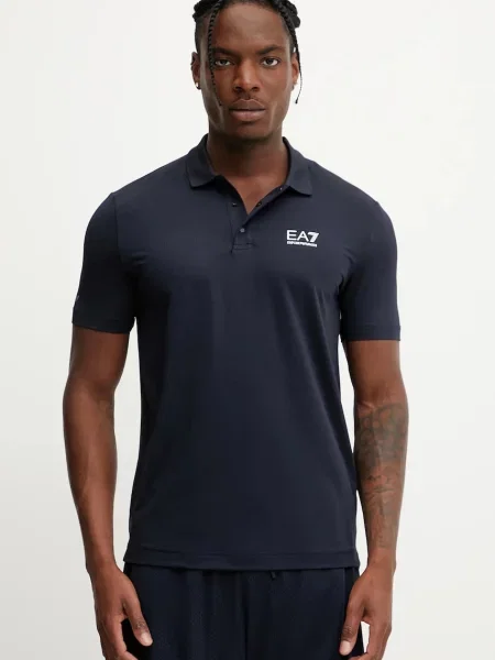 Emporio Armani polo de antrenament bleumarin cu imprimeu