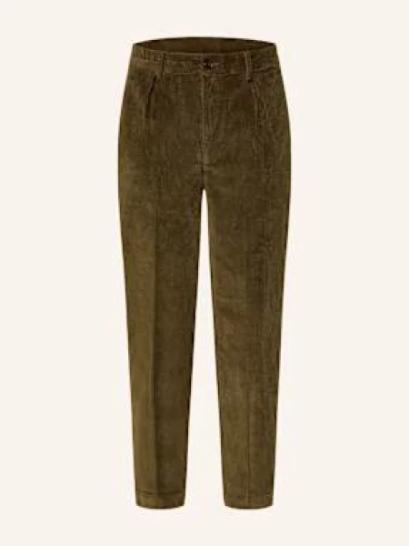 Barbour Spodnie Garniturowe Slim Fit Ze Sztruksu gruen khaki