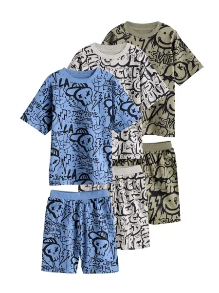Next Pijamale albastru cobalt / gri taupe / gri deschis negru