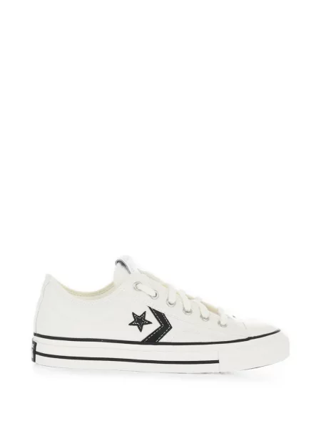 Top Converse cu platformă din canvas cu imagine alb
