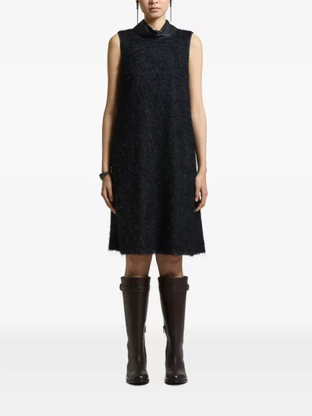 Bouclé rochie mini Peserico fără mâneci albastru