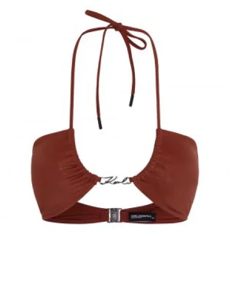 Bikini Karl Lagerfeld cu gât halter roșu